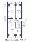 Продажа 3-комн. квартира, 76 м², 4/6 этаж — планировка 1