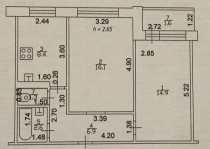 Продажа 2-комн. квартира, 52 м², 9/9 этаж — планировка 1