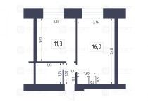Продажа 1-комн. квартира, 34 м², 2/9 этаж — планировка 1