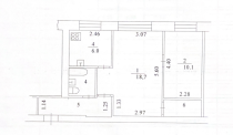 Продажа 2-комн. квартира, 45 м², 1/5 этаж — планировка 1