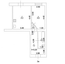 Продажа 1-комн. квартира, 38 м², 1/1 этаж — планировка 1