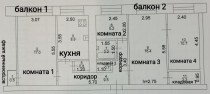 Продажа 3-комн. квартира, 74 м², 5/5 этаж — планировка 1