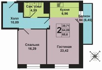 Продажа 2-комн. квартира, 71 м², 19/20 этаж — фото 21