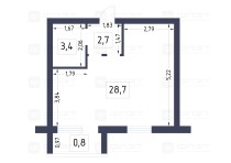 Продажа 1-комн. квартира, 35 м², 2/3 этаж — планировка 1