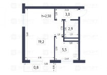 Продажа 1-комн. квартира, 31 м², 4/5 этаж — планировка 1