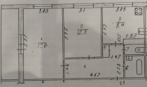 Продажа 2-комн. квартира, 53 м², 7/9 этаж — планировка 1