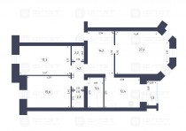 Продажа 3-комн. квартира, 101 м², 6/7 этаж — планировка 1