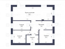 Продажа Дом 114 м² с на участке 6 соток — планировка 1
