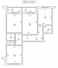 Продажа 3-комн. квартира, 83 м², 8/17 этаж — планировка 1